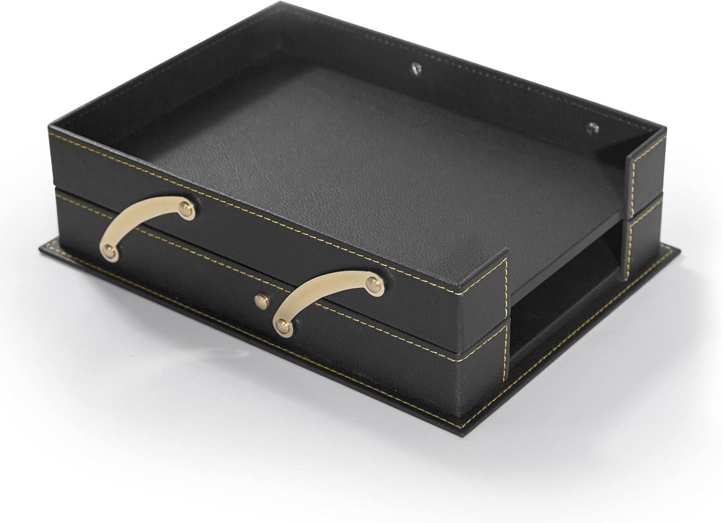 Ensemble Sous-Main & Organisateur de Bureau en Cuir de Luxe