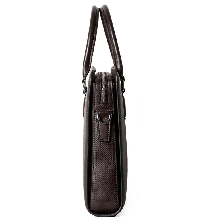 Mamik Prestige - Sac à main à serrure à combinaison en cuir véritable 14"