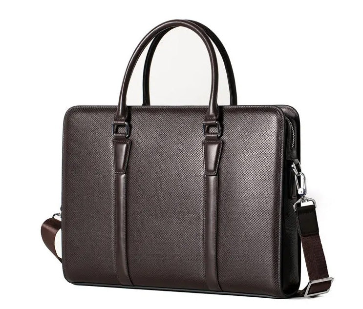 Mamik Prestige - Sac à main à serrure à combinaison en cuir véritable 14"