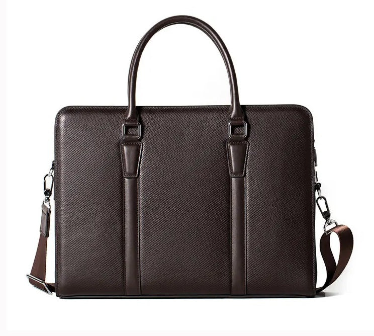 Mamik Prestige - Sac à main à serrure à combinaison en cuir véritable 14"