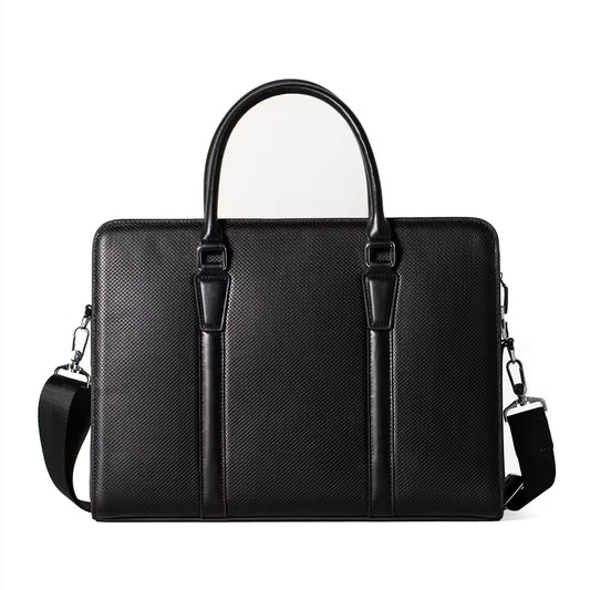 Mamik Prestige - Sac à main à serrure à combinaison en cuir véritable 14"
