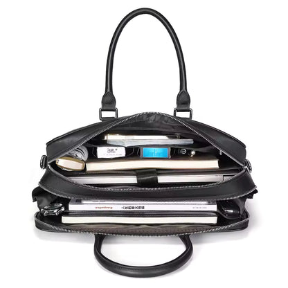 Mamik Essentials - Sac Messager en Cuir de Vachette Authentique pour ordinateurs 14"