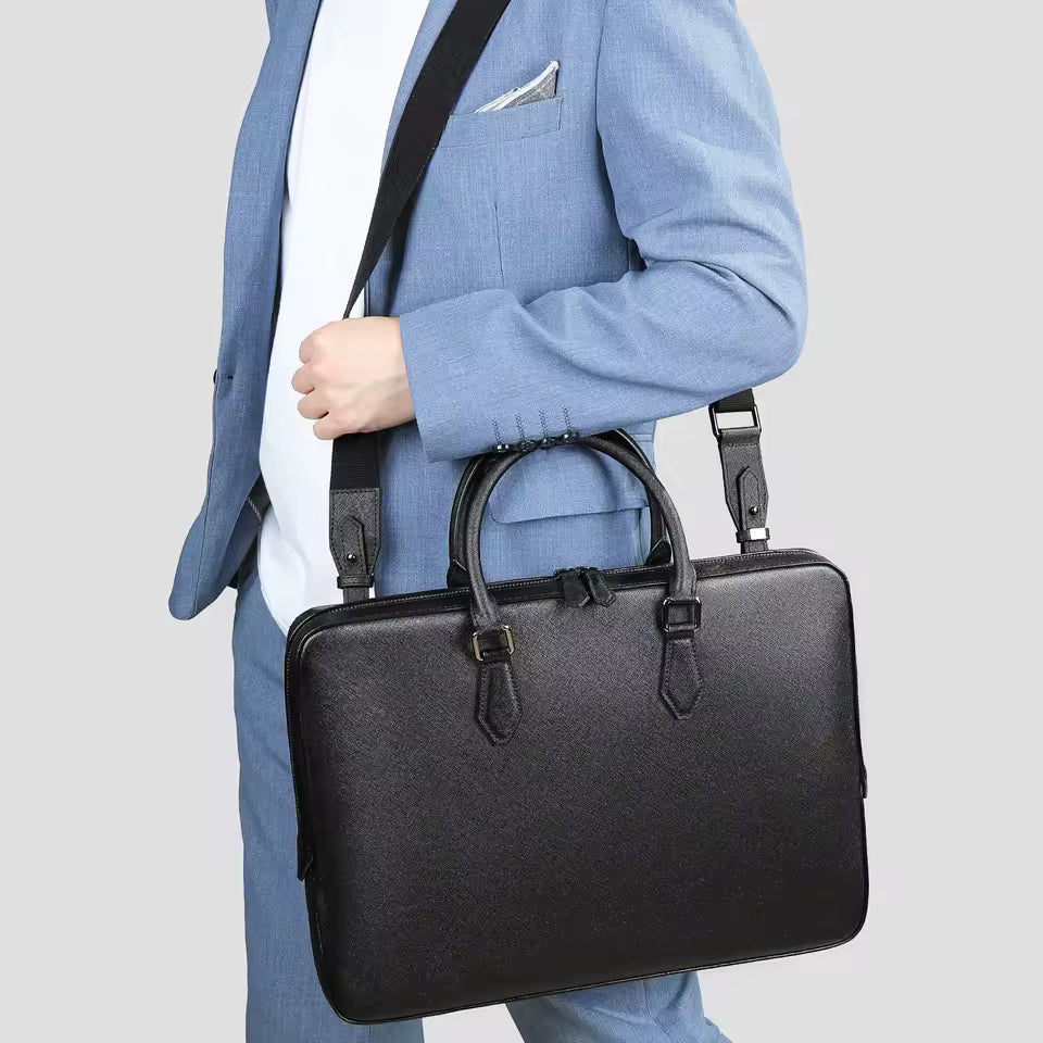 Porte-Documents en Cuir de Vache Véritable pour Homme