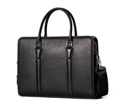 Mamik Prestige - Sac à main à serrure à combinaison en cuir véritable 14"