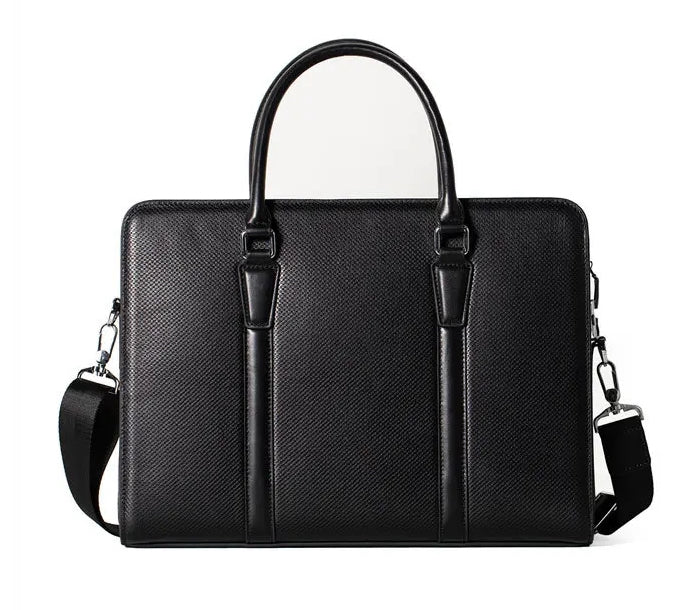 Mamik Prestige - Sac à main à serrure à combinaison en cuir véritable 14"