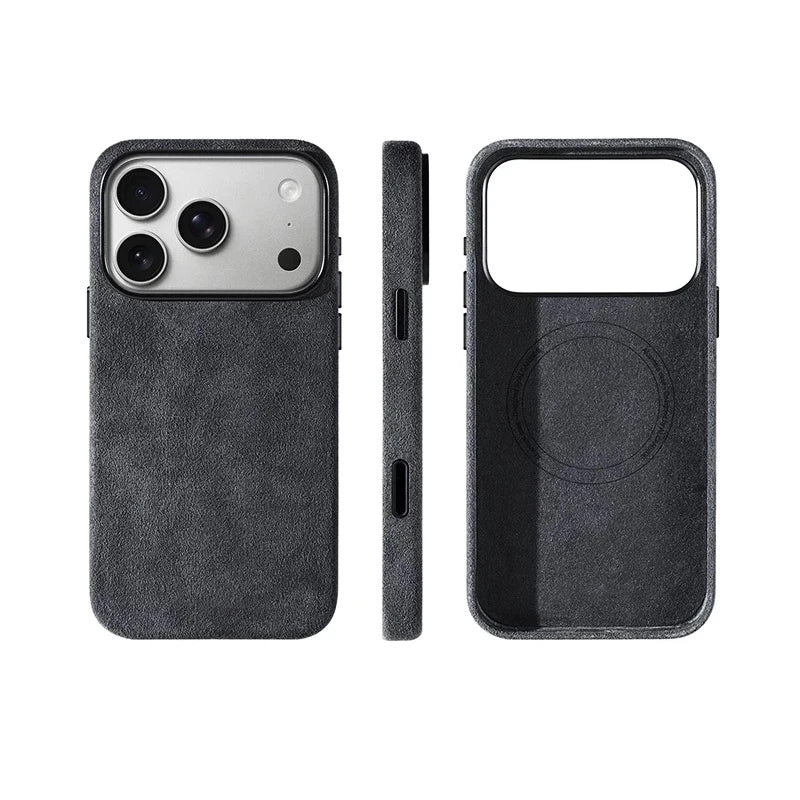 Étui Luxe en Cuir Alcantara pour iPhone 17