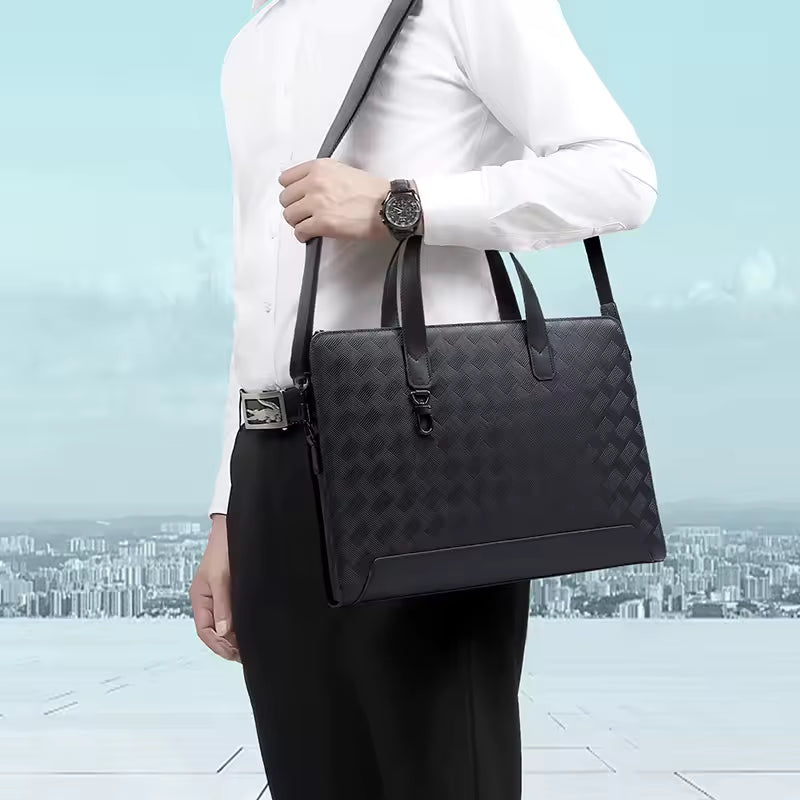 Mamik Heritage - Sac à Bandoulière en Cuir Véritable pour Hommes 15"